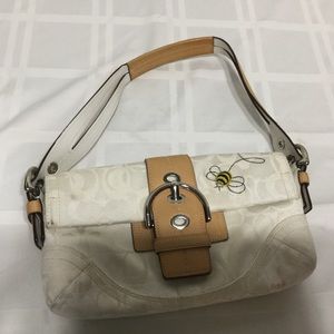 Coach mini Bee Summer Purse White